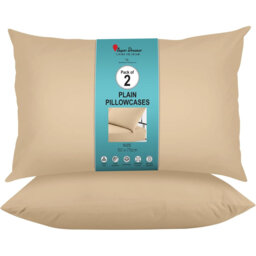 Super Dreamer Solid Colour Pillowcases 2 Pair 50x75Cm - Polyester Fabric Machine Washable High Quality Yarn