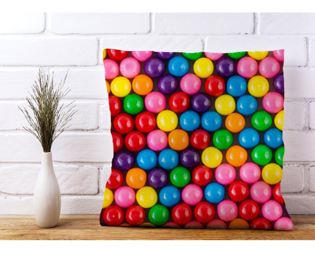 Laurist Brightly Coloured Gum Balls Geometric Scatter Cushion with Filling