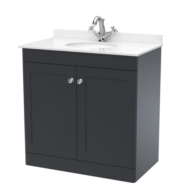 Classique 820mm Free-standing Single Bathroom Vanity with Marble Vanity Top
