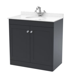 Classique 820mm Free-standing Single Bathroom Vanity with Marble Vanity Top