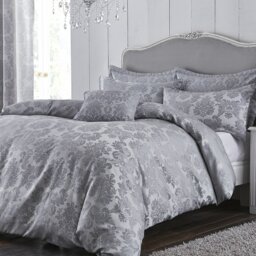 Damask Jacquard Duvet Cover Set with Pillowcases