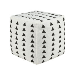 Docia 45cm Wide Square Geometric Pouf Ottoman