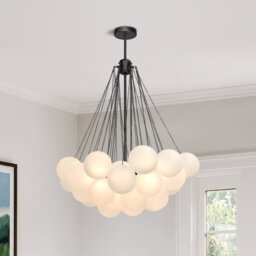 Aniston 1/3-Light Frosted Glass Bubble Globe Cluster Chandelier Kitchen Island Pendant Lamp
