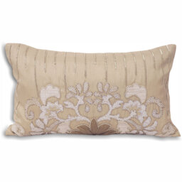Genevieve Floral Taupe Rectangular Lumbar Cushion