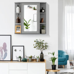 Amoriel 650mm W 640mm H Surface Framed Medicine Cabinet Mirror Fixed