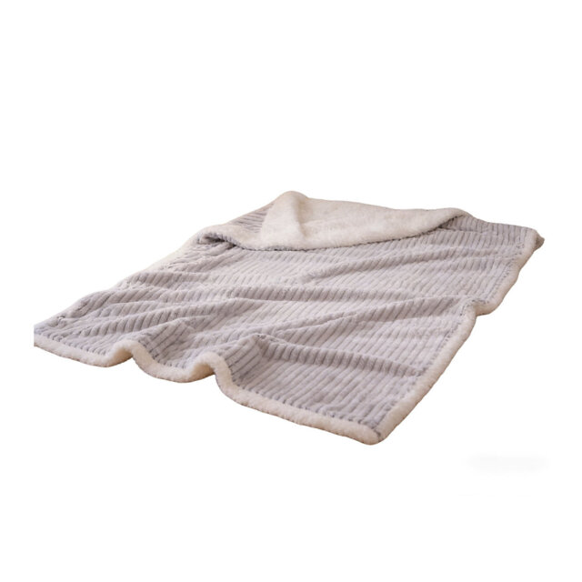 Electric Heated Throw Blanket 180x200cm Stripe Flannel Electric Overblanket, Black White, Double