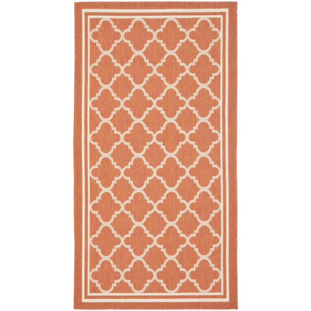 Herefordshire Indoor/Outdoor Hooked Terracotta/Bone Rug