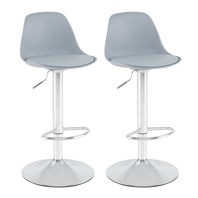 Bar Stools Set Of 2 Faux Leather Counter Height Chairs With Backrests-White