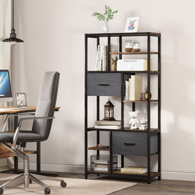 151 H X 72 W Corner Shelf Unit Wooden Bookcase for Living Room
