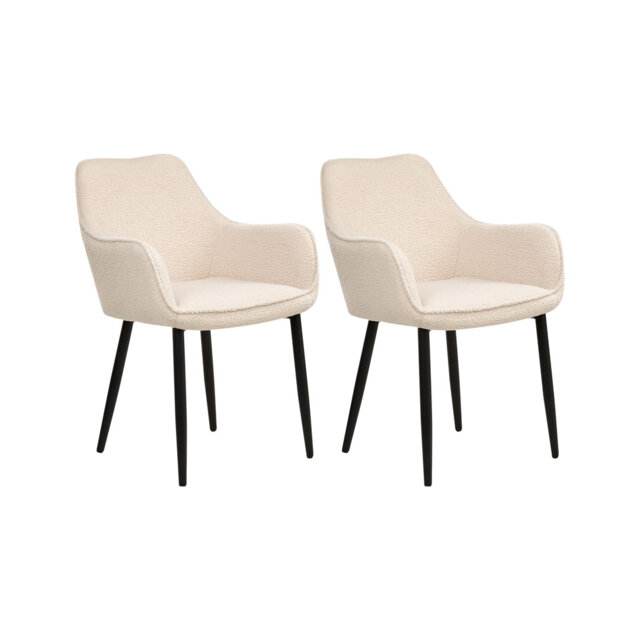 Set of 2 Dining Chairs Alden Boucle