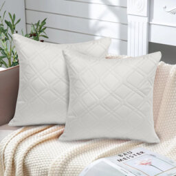 Diamond Pattern Velvet Cushion Covers, Set of 2 – Textured Plush Scatter Pillow Covers for Sofa, Bed & Living Room