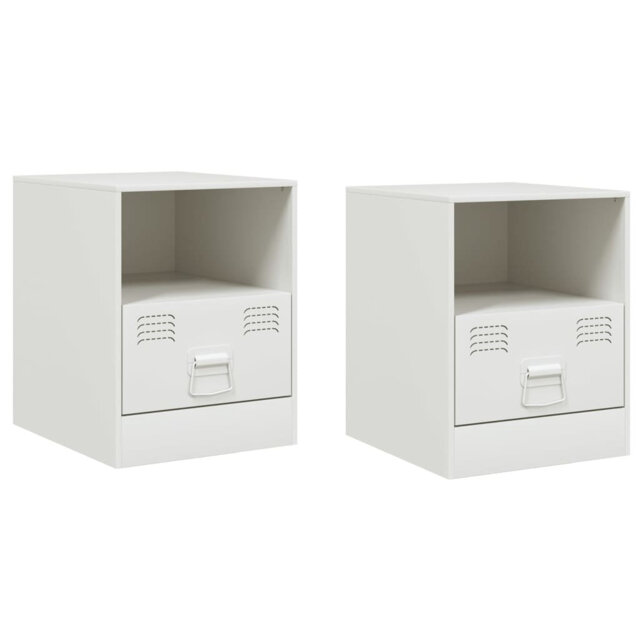 Vidaxl Bedside Cabinets 2 Pcs Anthracite 34.5X39x44 Cm Steel