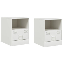 Vidaxl Bedside Cabinets 2 Pcs Anthracite 34.5X39x44 Cm Steel