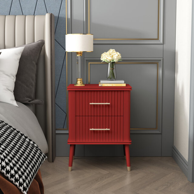 Shruti Solid + Manufactured Wood Bedside Table