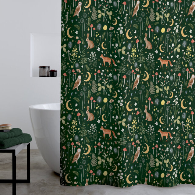 Enchanted Twilight Animals Shower Curtain