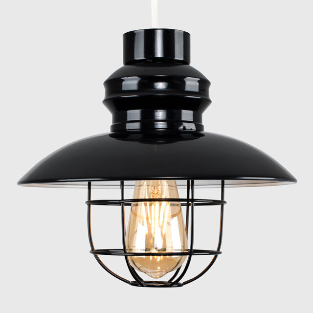 25.5cm H Metal Novelty Lamp Shade ( Screw On ) in Black