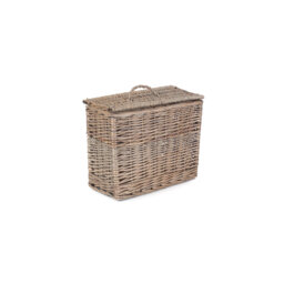 Wicker Toilet Tidy Lidded Basket