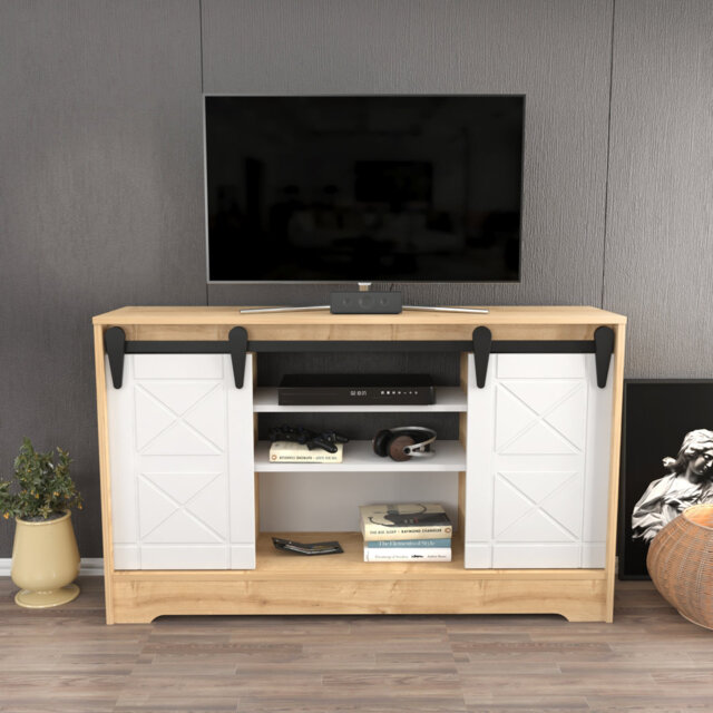 "Polston Barn Door TV Stand for TVs up to 60"""