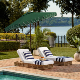 Outdoor Uv Resistant Elegant Valance Manual Tilt Umbrella