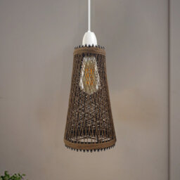 30cm H Chenille Empire Lamp Shade ( Screw On ) in Hemp