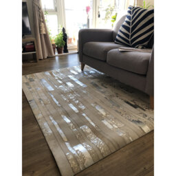 Mckinney Handmade Cowhide Silver/Ivory Rug
