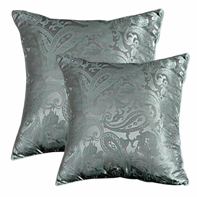Cleo Cushion Cover – 45x45cm & 56x56cm Decorative Pillow Case with Zipper – Available in Black, Silver, White