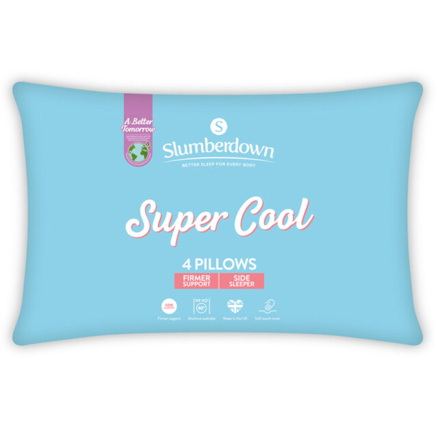 Super Cool Side Sleeper Pillows for Neck and Shoulder Pain Pillow 48 x 74cm (Set of 4)