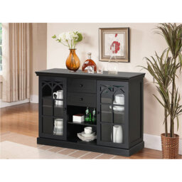 IFANNY Set Of 2 Modern Buffet Cabinets With Doors - Kitchen Storage Sideboard For Living Room