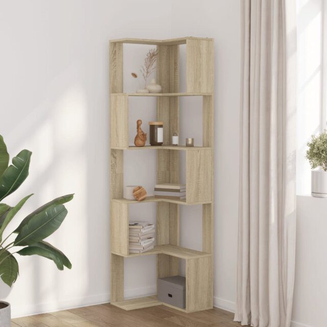 Corner Bookcase 5-Tier 50X50 Cm Engineered Wood