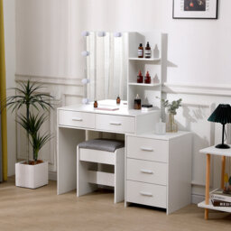 Hollywood Dressing Table Set with Large Lighted Mirror