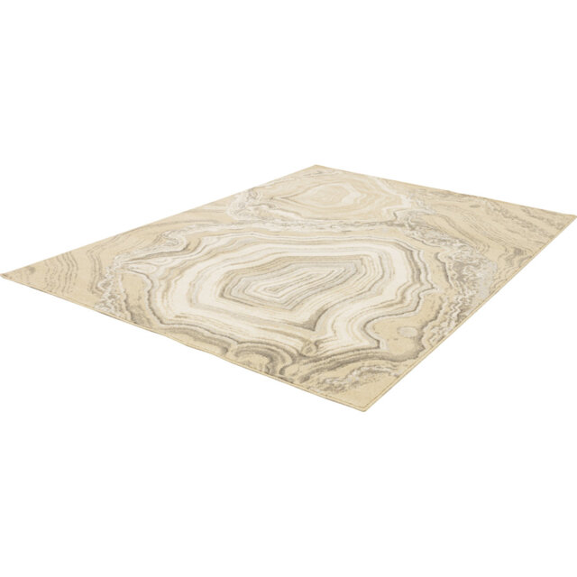 Stone Power Loom Wool Beige Rug