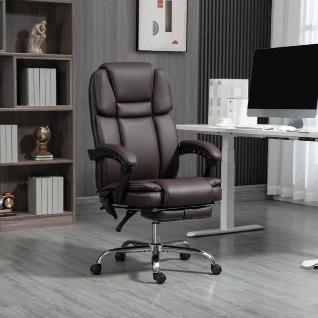 Vinsetto Office Chair with 6-Point Massage Heat PU Leather