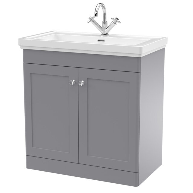 Classique 800mm Free-standing Single Bathroom Vanity with Vitreous China Vanity Top