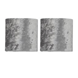 15cm H Velvet Drum Lamp Shade ( Uno ) in Grey