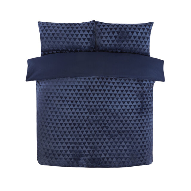 Diamond Cut Velvet Polyester Geometric Shapes Duvet Cover Set with Pillowcases Included