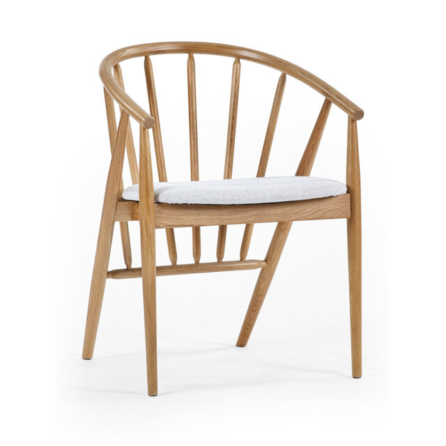 Rory 45.6cm H Fabric Upholstered Spindle Side Chair in Brown