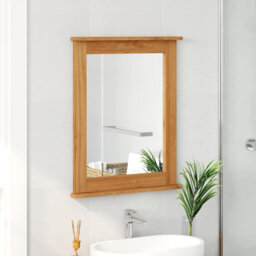 vidaXL Mirror Rectangular with Mirror VIGO Solid pine wood Bathroom Indoor