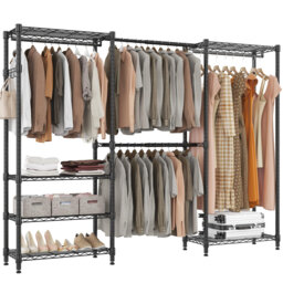 Bendik Clothing Rack with 4 clothes rails and 6 height-adjustable shelves 1 hook