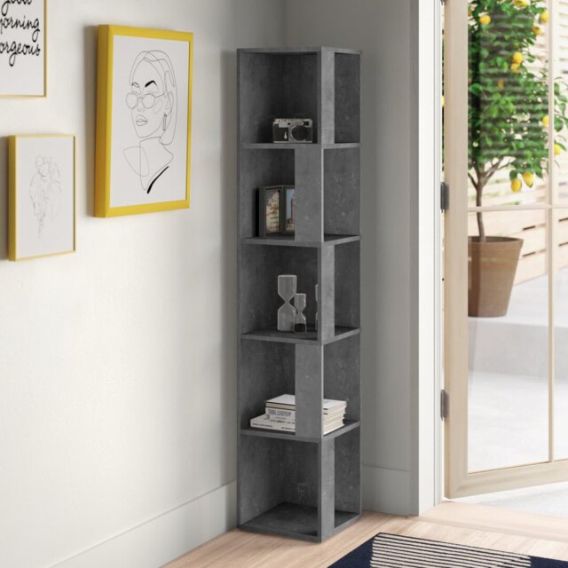 Bensonhurst Corner Bookcase Unique Design & Modern Style