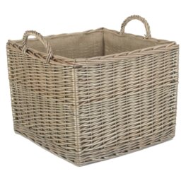 Madisyn Wicker Lined Log or Storage Basket