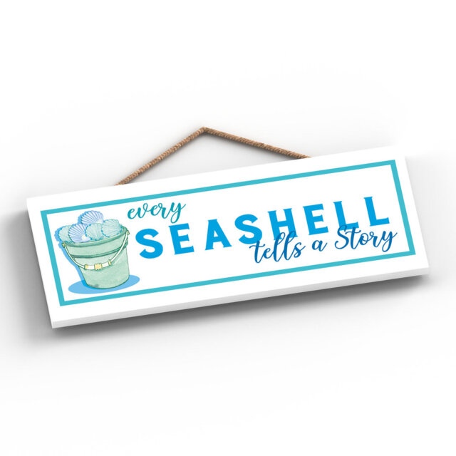 Every Seashell Tells a Story Seaside Theme Wooden Wall DÃ©cor