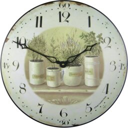 Herb Pots Wall Clock - 36cm