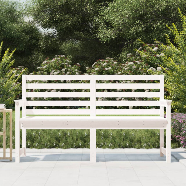 ClassicLiving Garden Bench White 159.5X48x91.5 Cm Solid Wood Pine