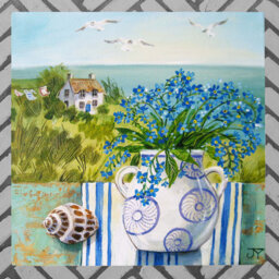 JUDITH YATES Farmhouse Plants & Flowers Wall Decor on Ceramic