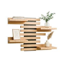 42cm W Solid Wood Wall Mounted Shelving Unit