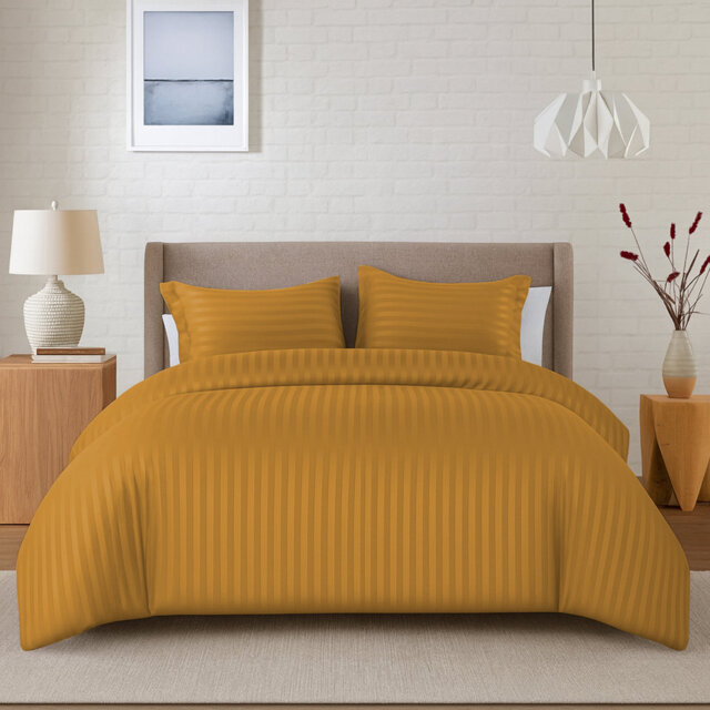 Aspire Homeware 3 Piece Hotel Quality Dyed Duvet Complete Set with Pillowcases for Premium Comfort