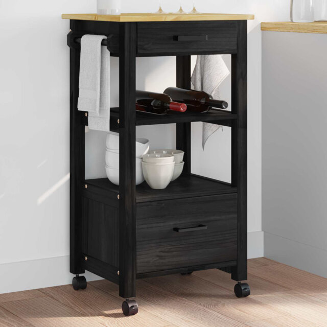 Solid Wood Bar Cart