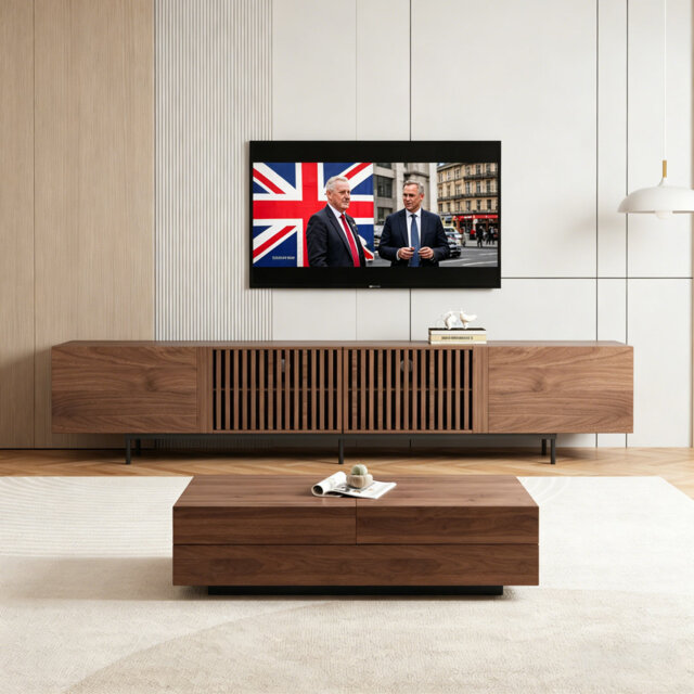 Large Tv Unit Combination: 1.8-metre Tv Cabinet + Multifunctional Coffee Table Set, With Large Storage Space, Suitable For 75–100+ Inch Televisions, I