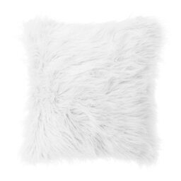 Square Fluffy Faux Fur Throw Pillow Cover White
