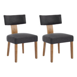 Linen Upholstered Dining Chairs With Wooden Frame For Dining Room